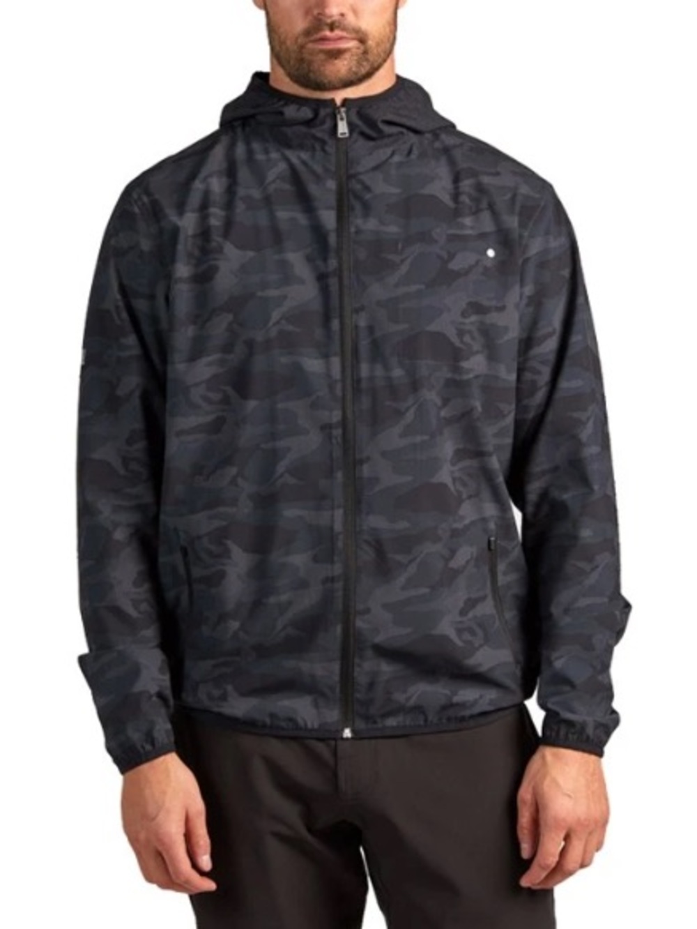 Vuori Men's Black Camo Hooded Performance Jacket $118 Retail